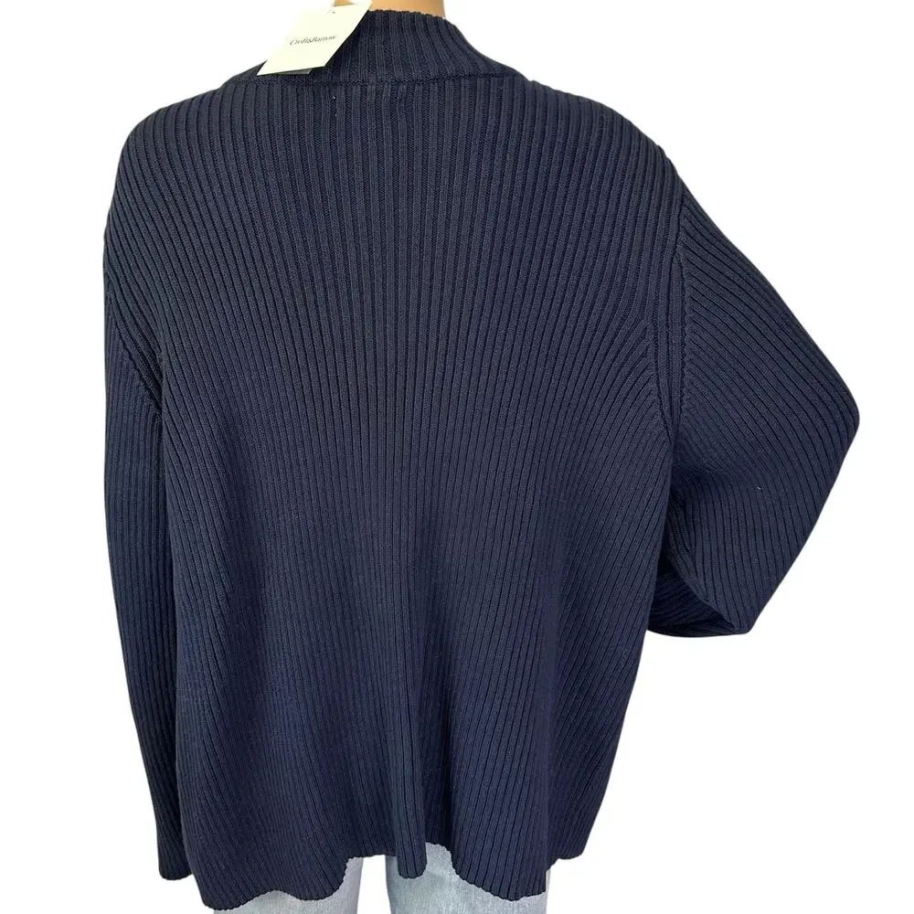 NWT Croft & Barrow Quilted Sweater Jacket Navy Blue Plus Size 3X - Picture 5 of 10